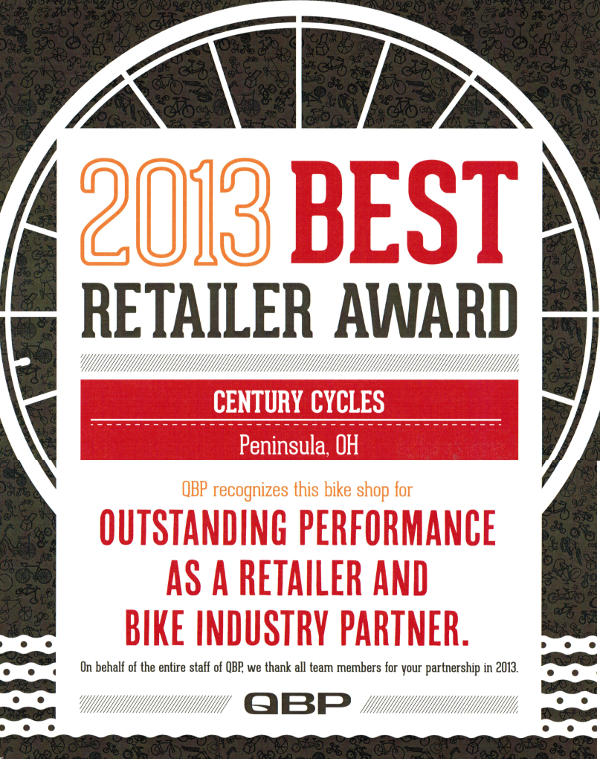 QBP Best Retailer Award 2013