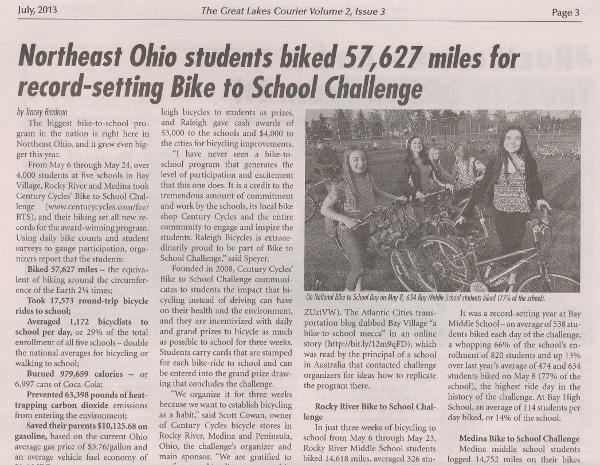 Scan of July 2013 Great Lakes Courier article