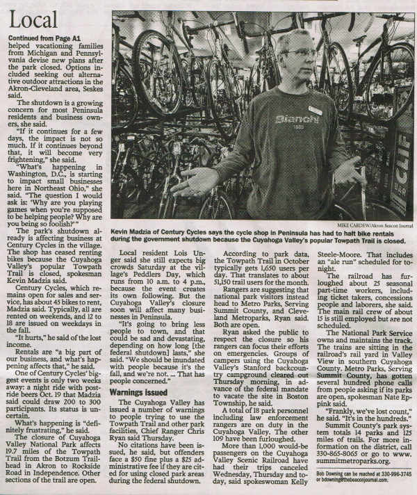 Scan of Oct. 4, 2013 Akron Beacon Journal article, page 2