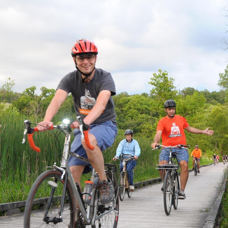 Photo of bicycle riders on the Ohio & Erie Canal Towpath Trail